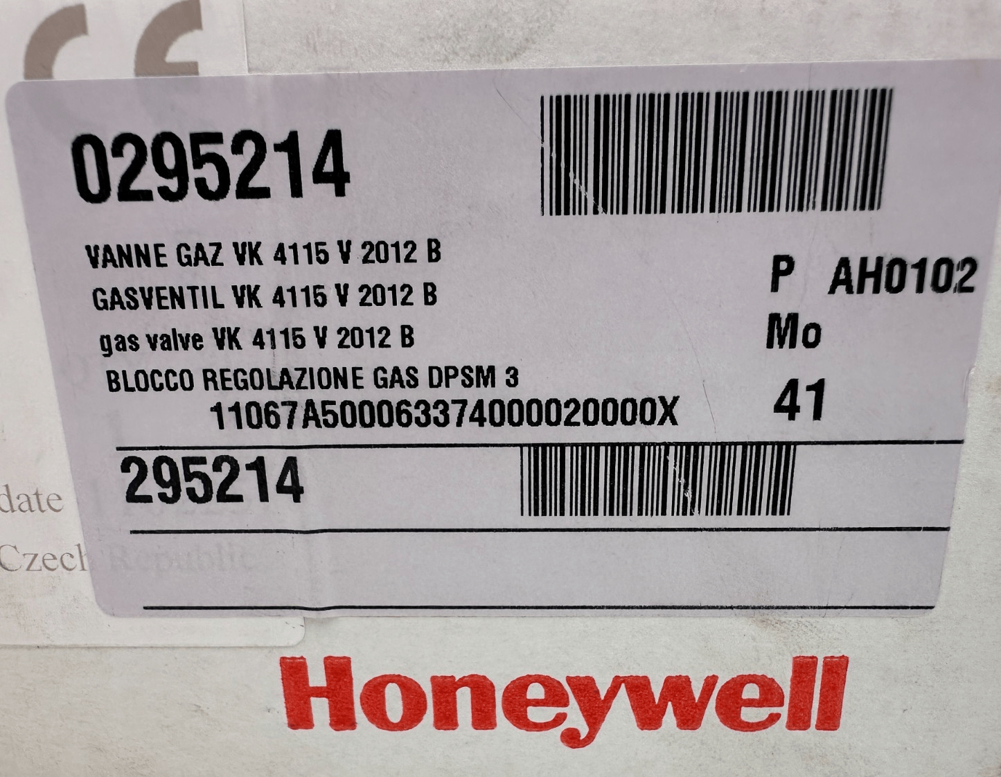 HONEYWELL VK4115V2012U VK4115V 2012 CVI GAS CONTROL DE DIETRICH 0295214 - KLR Automation