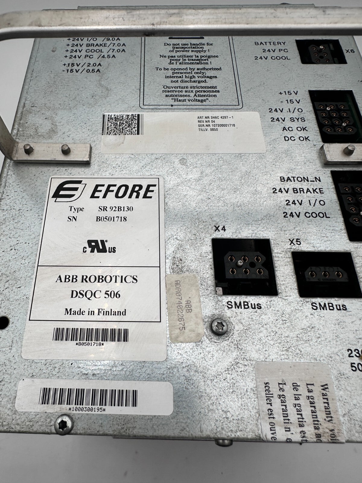 ABB DSQC 506 SR92B130 3HAC 4297-1 ALIMENTATION