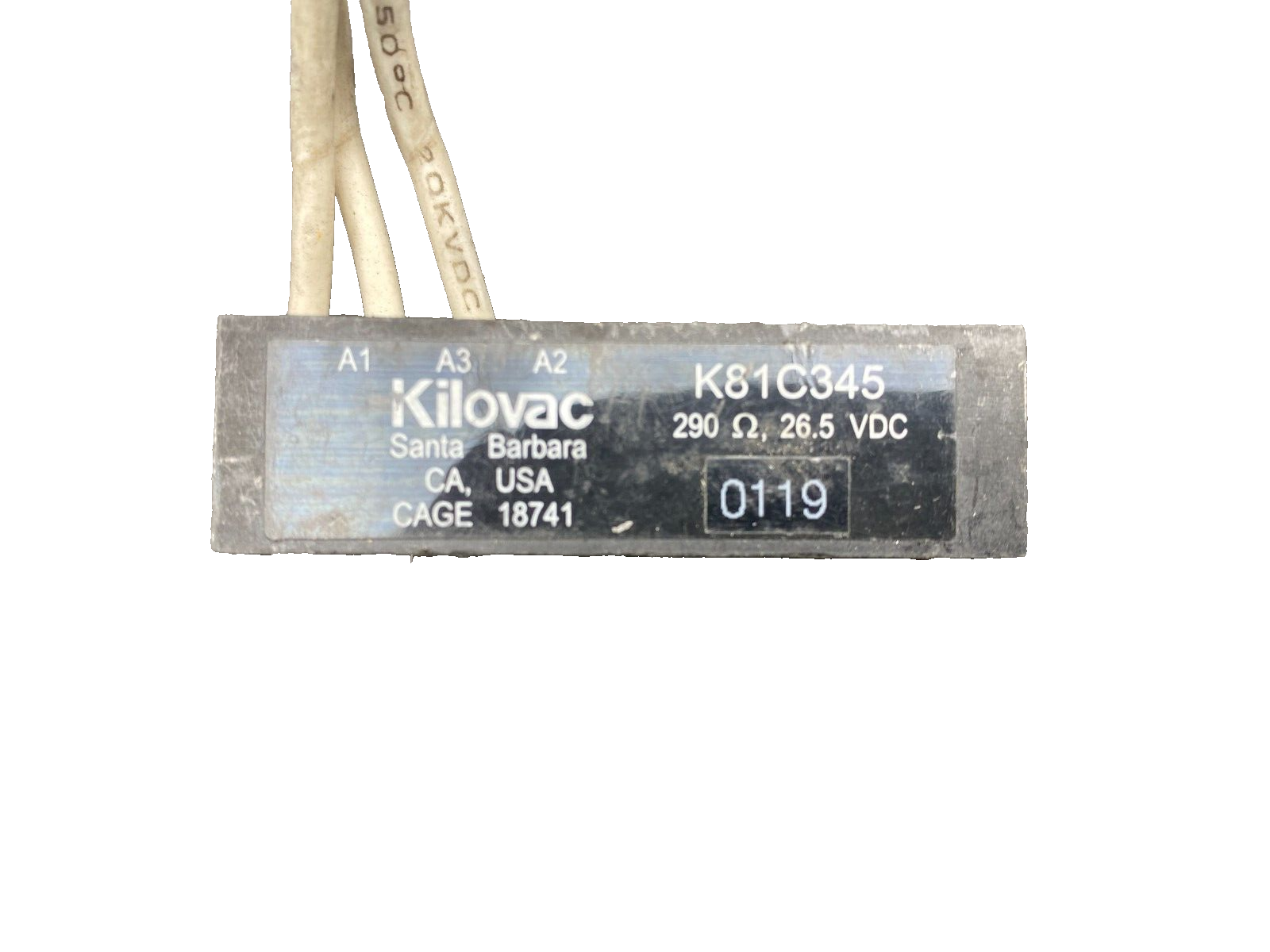 KILOVAC K81C345 290 OHMS 26.5 VDC RELAIS UNIVERSEL x 1pc