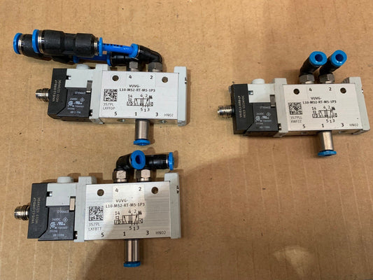 3 x Festo Solenoid valve VUVG - L10 - M52 - RT - M5 - 1P3 566457 - KLR Automation