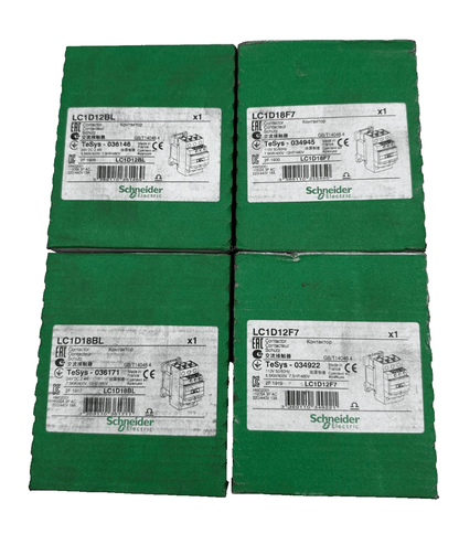 4pc x SCHNEIDER ELECTRIC LC1D12BL + LC1D18F7 + LC1D18BL + LC1D12F7 CONTACTEUR - KLR Automation