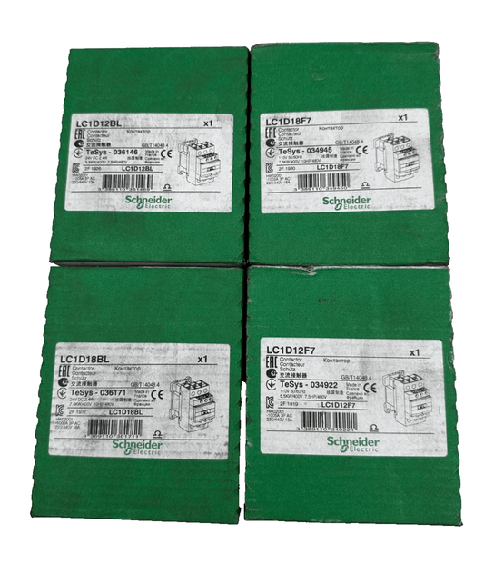 4pc x SCHNEIDER ELECTRIC LC1D12BL + LC1D18F7 + LC1D18BL + LC1D12F7 CONTACTEUR - KLR Automation