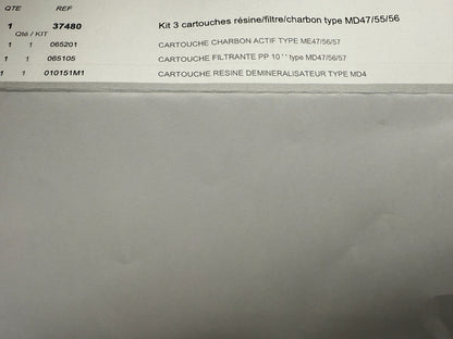 Melag kit 3 cartouche resine charbon filtre md47/55/56 - KLR Automation