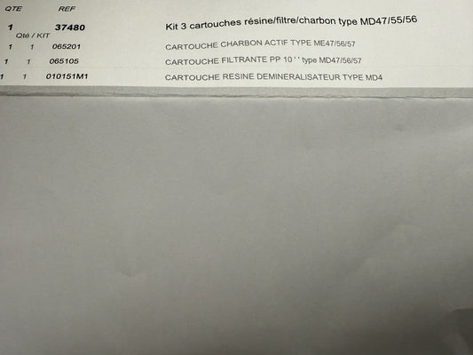 Melag kit 3 cartouche resine charbon filtre md47/55/56 - KLR Automation