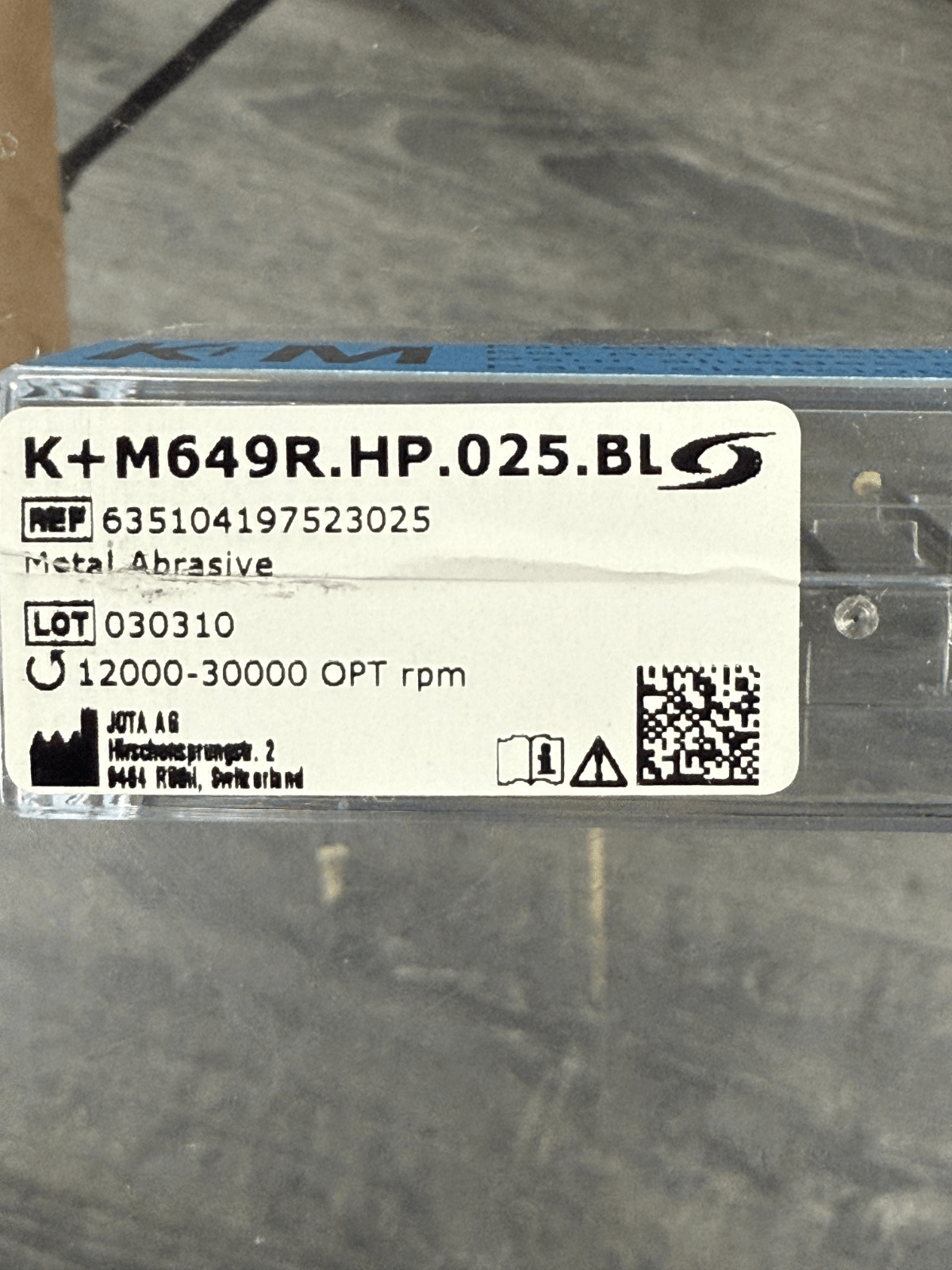 K+M 649R.HP.025.BL – Lot 120 Fraises Jota Swiss Ø2,5 mm / Dental Burs H - KLR Automation