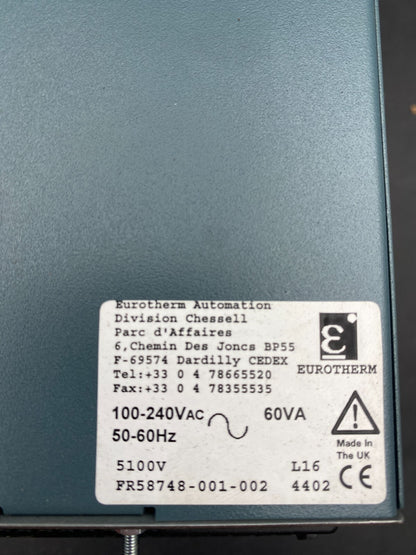 New EUROTHERM 5100V FR58748-001-002 RECORDER 100mm WITH SOFTWARE