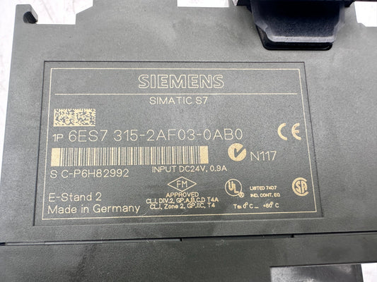 3pc x SIEMENS 6ES7315 - 2AF03 - 0AB0 CPU315 - 2 DP - KLR Automation