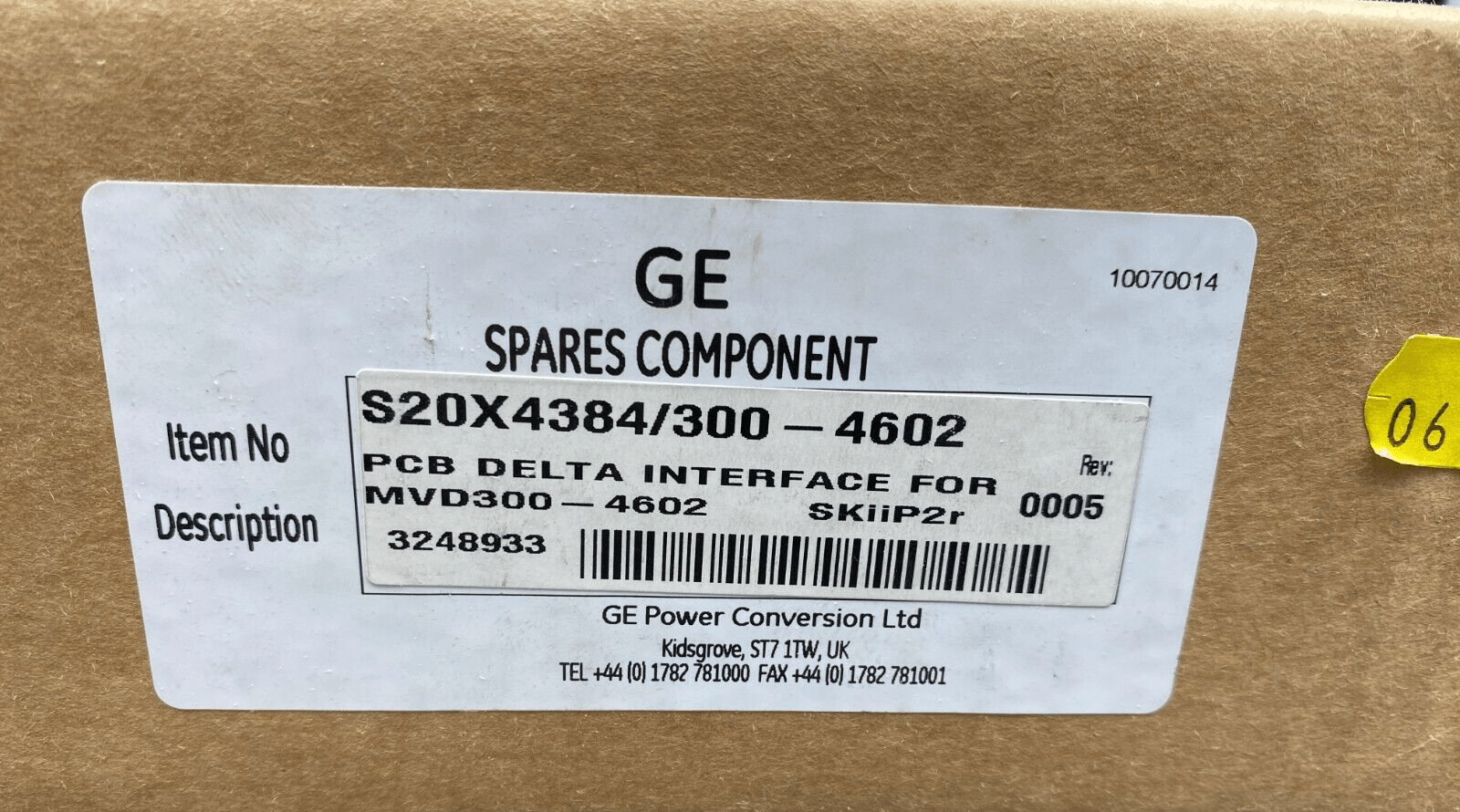 GENERAL ELECTRIC ALSTOM S20X4384/300 - 4602 PCB FOR MVD300 - 4602 DEFAUT N° 185 - KLR Automation