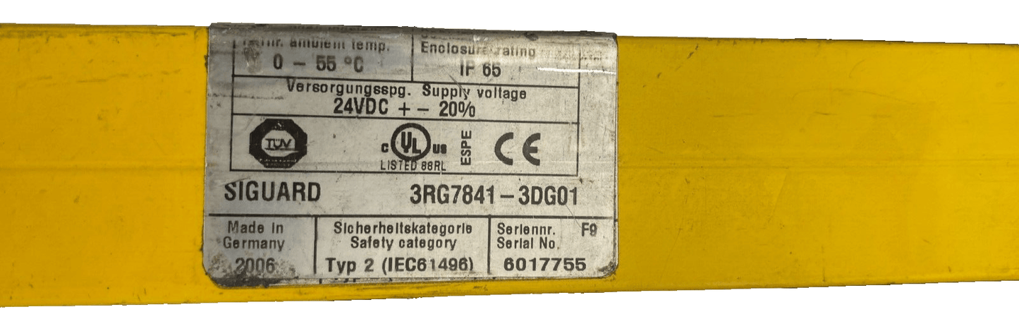 SIEMENS SIGUARD 3RG7841 - 3DG01 LIGHT CURTAIN RECEIVER - KLR Automation