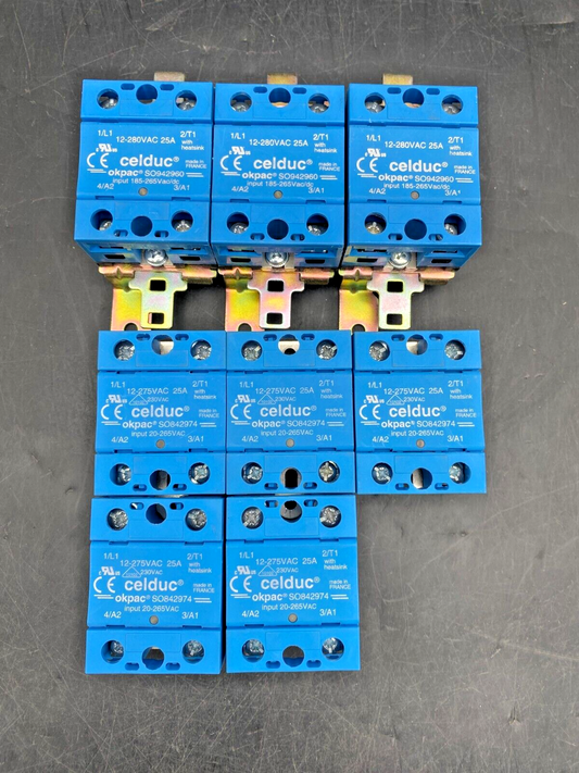 LOT DE 8 CELDUC OKPAC SO842974 12-275VAC RELAIS A SEMI CONDUCTEUR