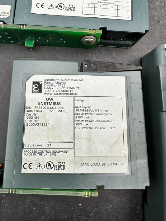 EUROTHERM Process Control  2500c 2500 UW ENETMBUS + RLY4 +2pc - AI4 + S04