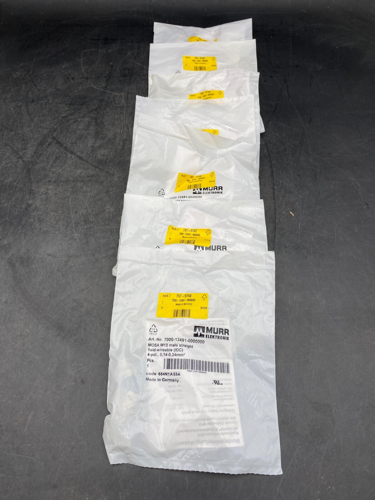 LOT DE 7 MURR ELEKTRONIK 7000-12491-0000000 MOSA M12 MALE STRAIGHT