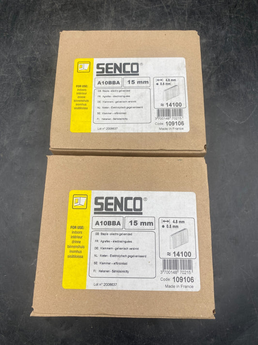 SENCO 109106 A10BBA 15mm AGRAFES ELECTROZINGUEES 14100pcs x2pc - KLR Automation