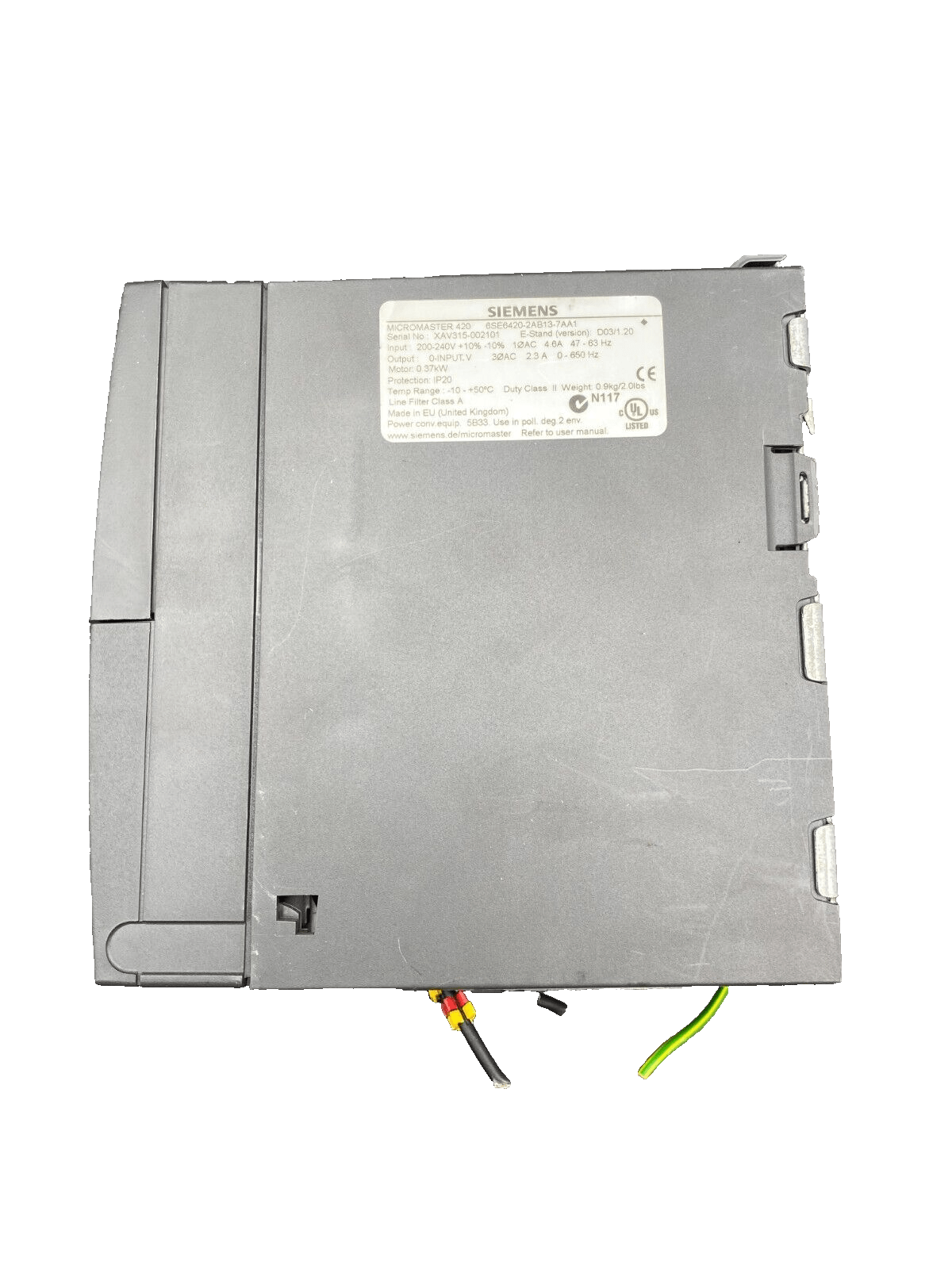 SIEMENS MICROMASTER 4 PROFIBUS MODULE 6SE6400 - 1PB00 - 0AA0 + 6SE6420 - 2AB13 - 7AA1 - KLR Automation