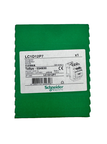 SCHNEIDER ELECTRIC LC1D12P7 CONTACTEUR TESYS 034930 230VCA 5.5kW x2pc
