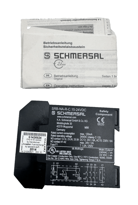 SCHMERSAL 101026021 SRB - NA - R - C.15 - 24VDC RELAIS DE SECURITE x1pc - KLR Automation