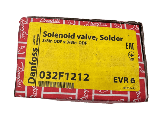 DANFOSS EVR 6 032F1212 SOLENOID VALVE SOLDER 3/8in ODF x 3/8in ODF - KLR Automation