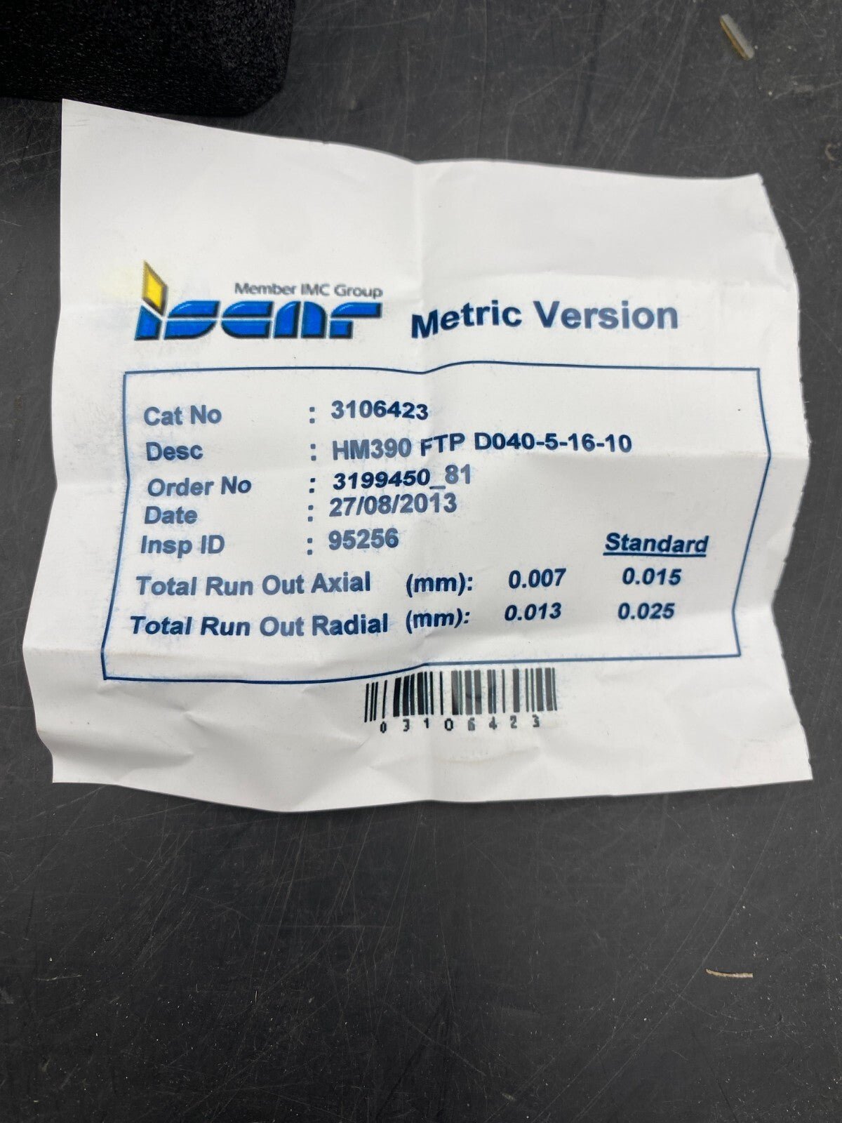 ISACAR TOOL HM390 FTP D040 - 5 - 16 - 10 - KLR Automation