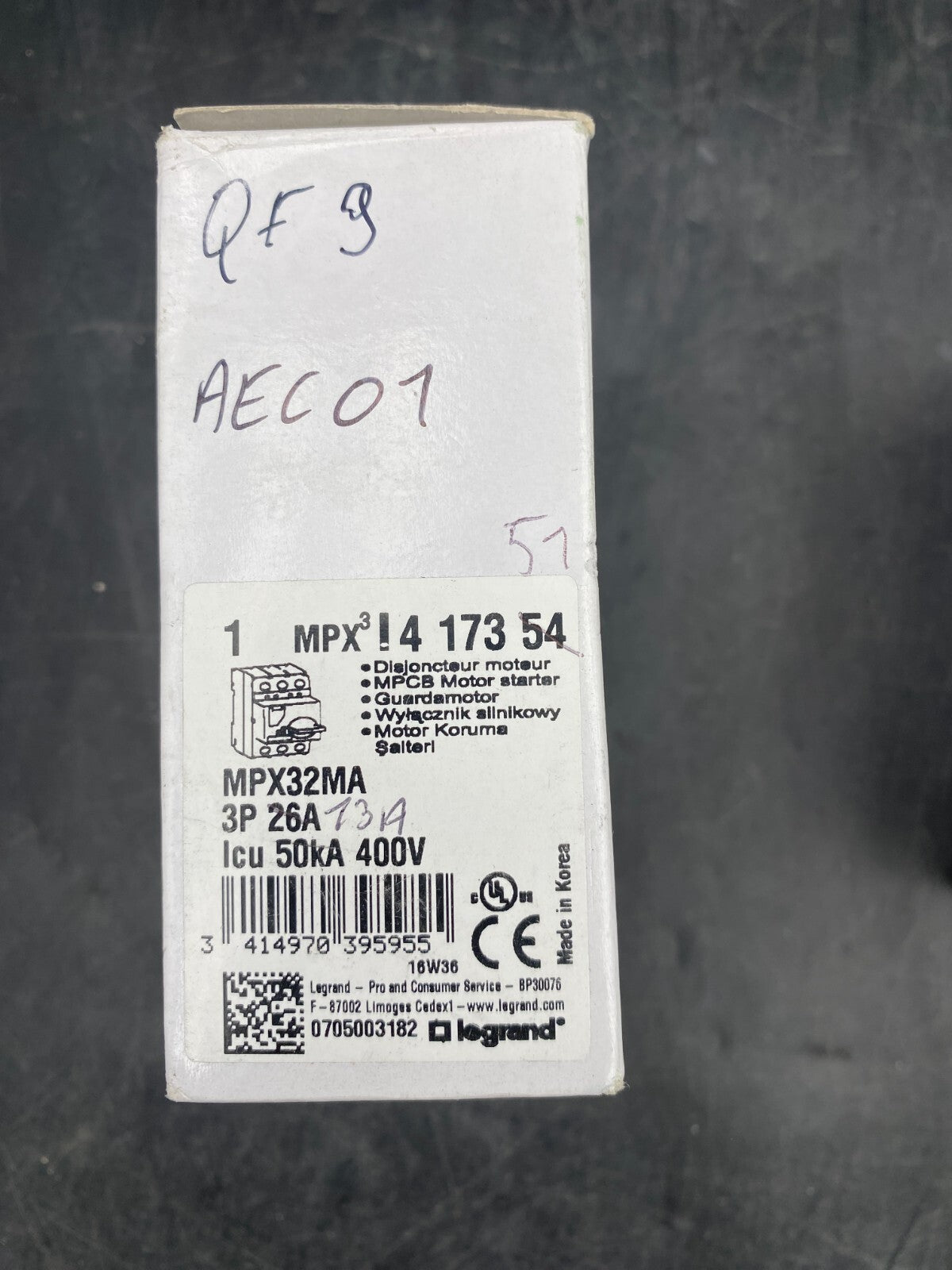 1 pc x LEGRAND MPX32MA 4 173 51 13A MAGNETIC MOTOR CIRCUIT BREAKER - KLR Automation