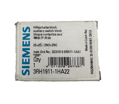 SIEMENS 3RH1911 - 1HA22 AUXILIARY SWITCH BLOCK x2pc - KLR Automation