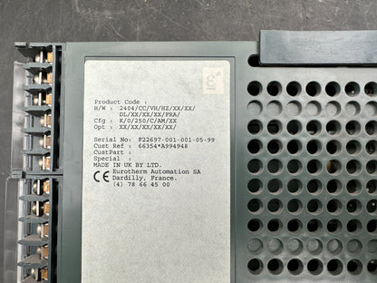 EUROTHERM 2404/CC/VH/HZ/XX/XX/ DL/XX/XX/XX / FRA/ + single logic o/p