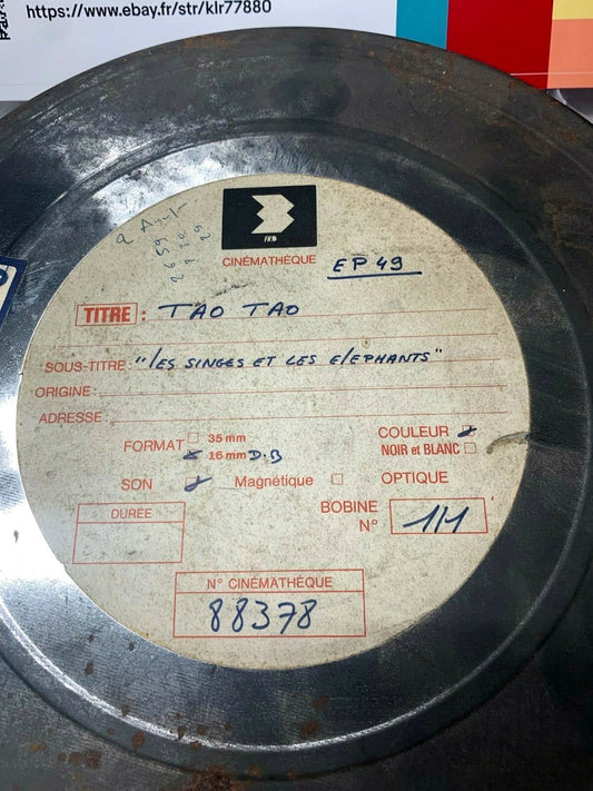 Old RARE Film Tao Tao les singes et les elephants Episode 49 Film 16mm 88378 FR3