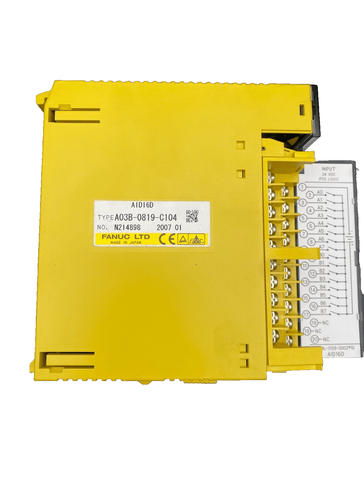 FANUC A03B - 0819 - C104 AID16D INPUT MODULE x1pc - KLR Automation