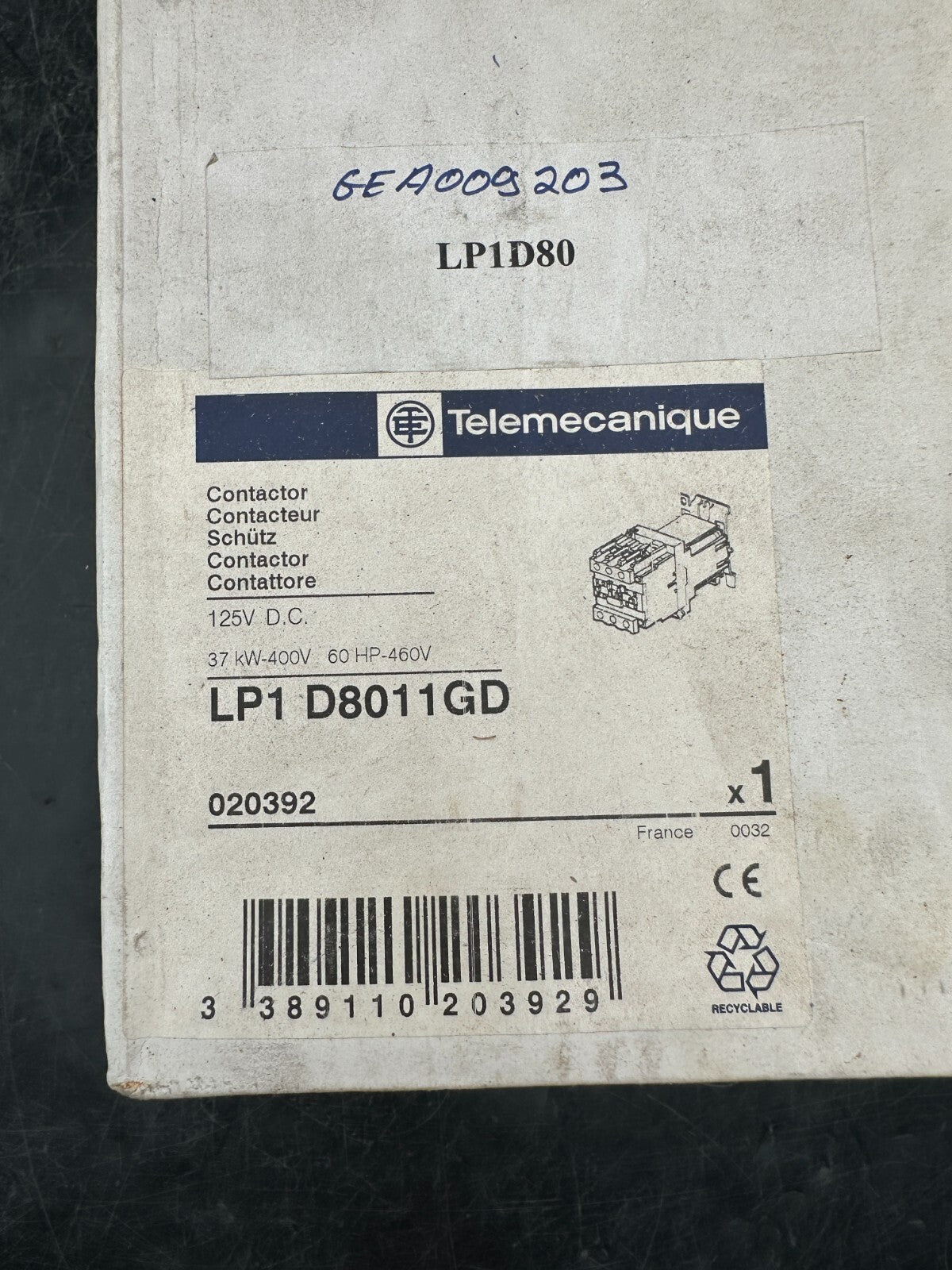 TELEMECANIQUE LP1 D8011GD CONTACTEUR