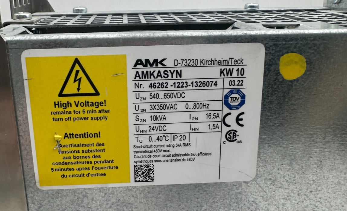 AMK AMKASYN KW 10 10kW AVEC KW-R03 VERSION 03.22 SERVODRIVE