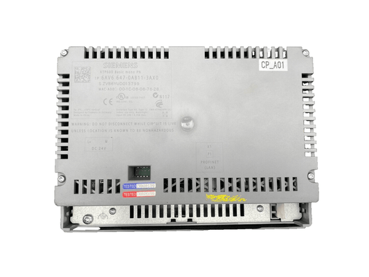 SIEMENS 6AV6 647 - 0AB11 - 3AX0 TOUCH PANEL KTP600 BASIC MONO PN - KLR Automation