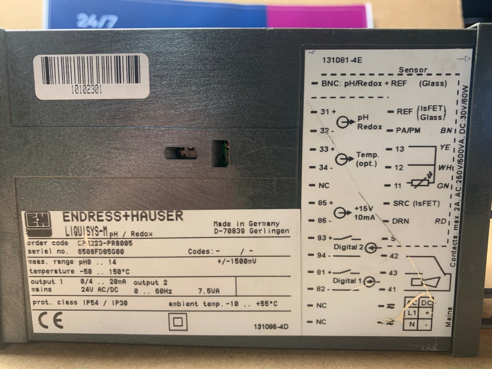 Endress+Hauser Liquisys M Transmitter PH. CP-1223-PR8005