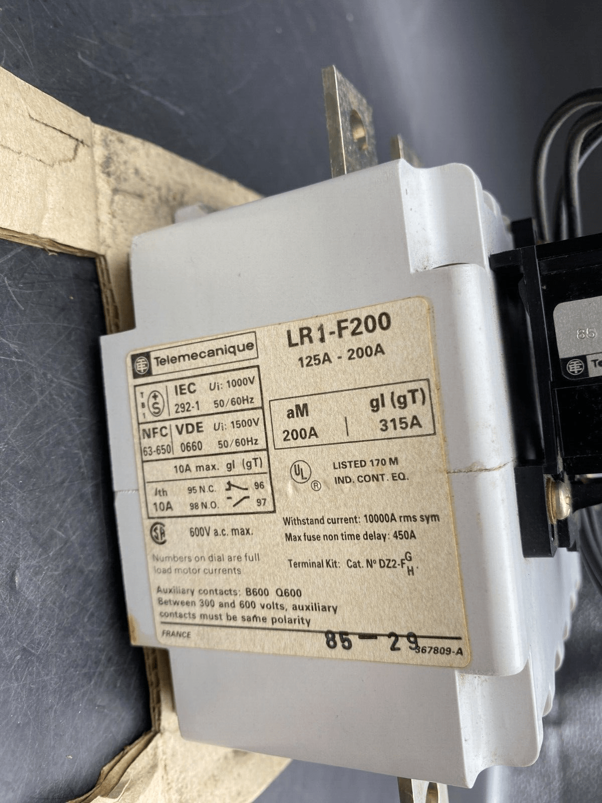 TELEMECANIQUE LR1 - F200 THERMAL RELAY - KLR Automation