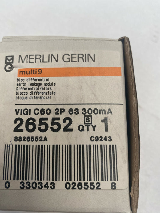 Merlin Gerin Schneider multi 9 vigi c60 26552 2p 63 300mA