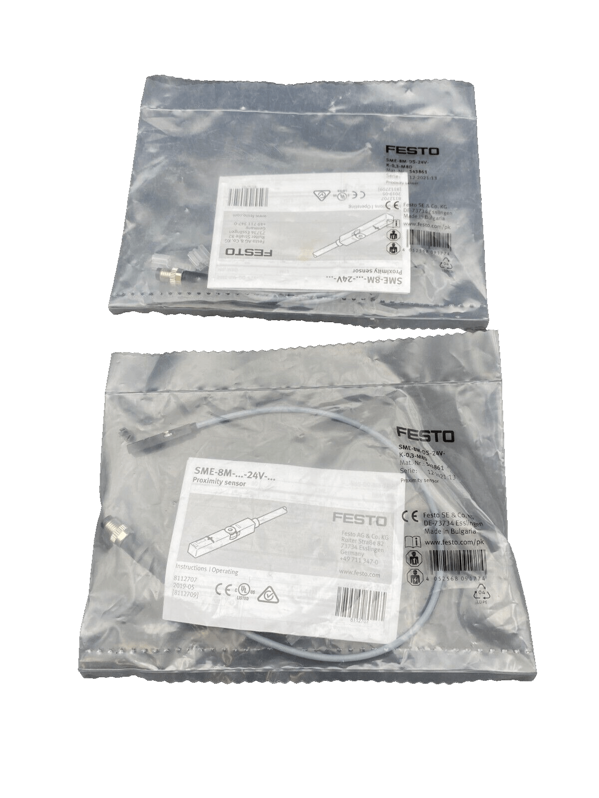 FESTO 543861 SME - 8M - DS - 24V PROXIMITY SENSOR x2pc - KLR Automation