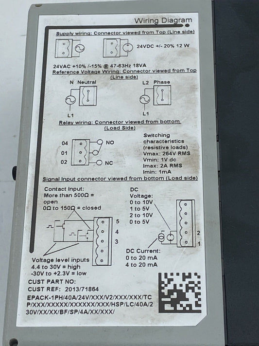 Eurotherm EPACK - 1PH Compact SCR Power Controller 40A 24V - KLR Automation