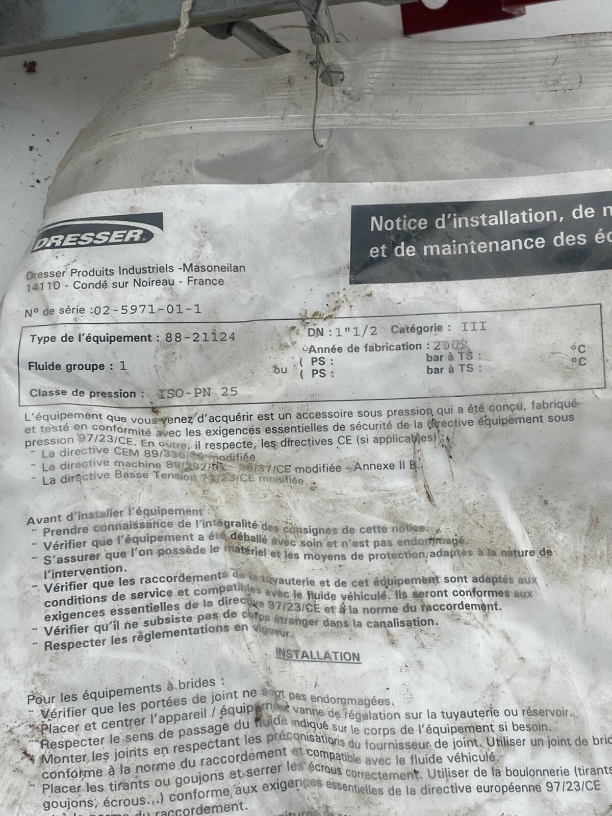 Masoneilan Dresser  vanne parts 88-21124 DN4 PN25