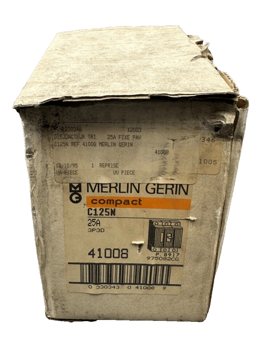 MERLIN GERIN 41008 C125N 25A 3P3D DISJONCTEUR TRIPHASE - KLR Automation