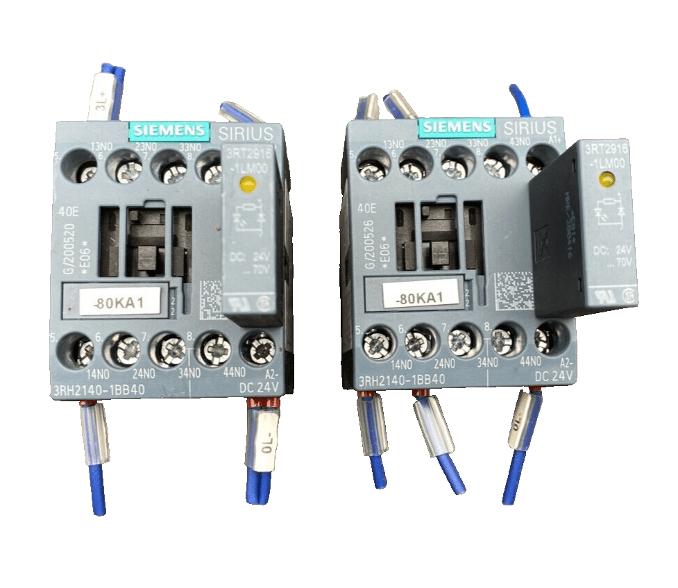 SIEMENS LOT OF 3RH2140 - 1BB40 x2pc + 3RT2016 - 2BB42 CIRCUIT BREAKER - KLR Automation