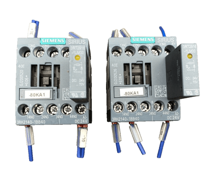 SIEMENS LOT OF 3RH2140 - 1BB40 x2pc + 3RT2016 - 2BB42 CIRCUIT BREAKER - KLR Automation