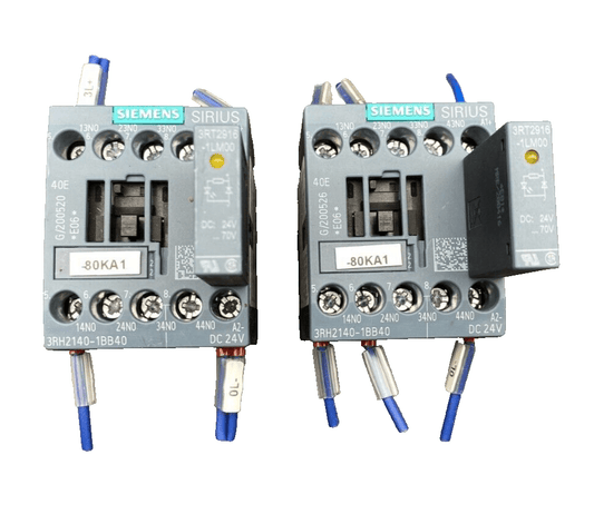 SIEMENS LOT OF 3RH2140 - 1BB40 x2pc + 3RT2016 - 2BB42 CIRCUIT BREAKER - KLR Automation