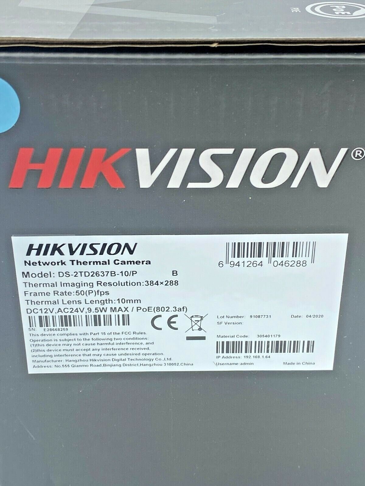 Thermal Optical Bi - spectrum Network Camera Hikvision DS - 2TD2637B - 10/P virus - KLR Automation