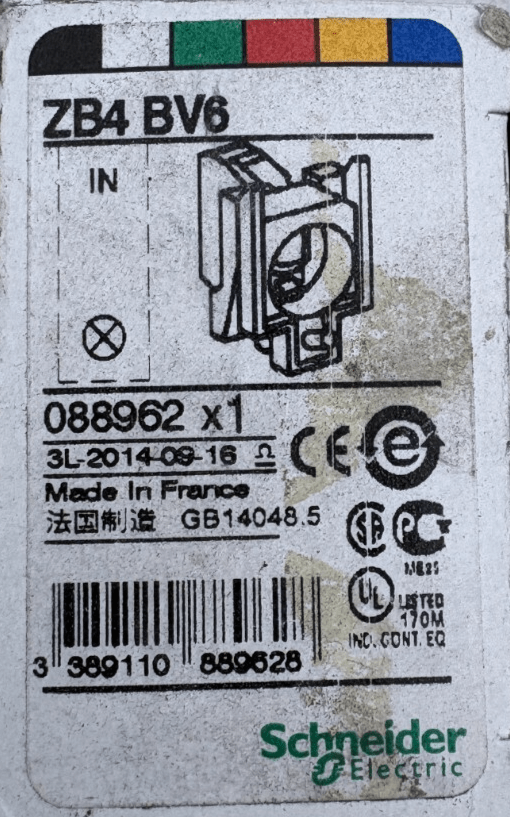 SCHNEIDER ELECTRIC ZB4 BV6 088962 x1 - KLR Automation