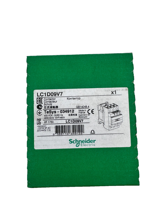 SCHNEIDER ELECTRIC LC1D09V7 CONTACTEUR TESYS 034912 400VCA 4kW x3pc
