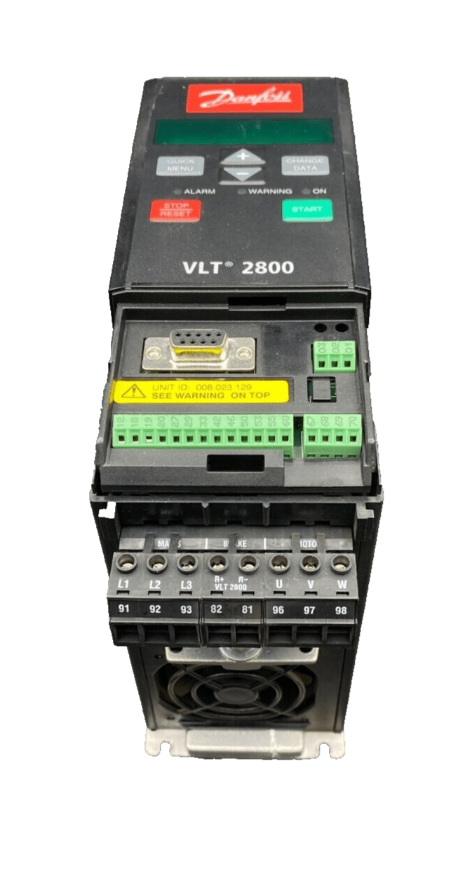 DANFOSS VLT 2800 VLT2815PT4B20SBR0DBF00A00 3.2/3.7A 2.6kVA INVERTER - KLR Automation