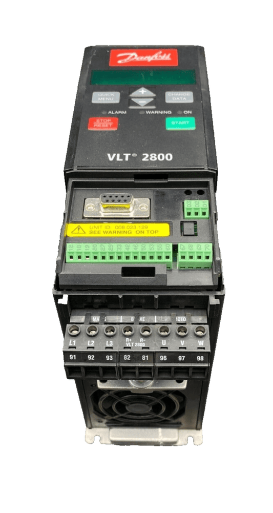 DANFOSS VLT 2800 VLT2815PT4B20SBR0DBF00A00 3.2/3.7A 2.6kVA INVERTER - KLR Automation