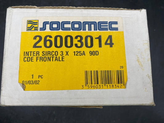 SOCOMEC 26003014 INTER SIRCO 3 X 125A 90D CDE FRONTALE - KLR Automation