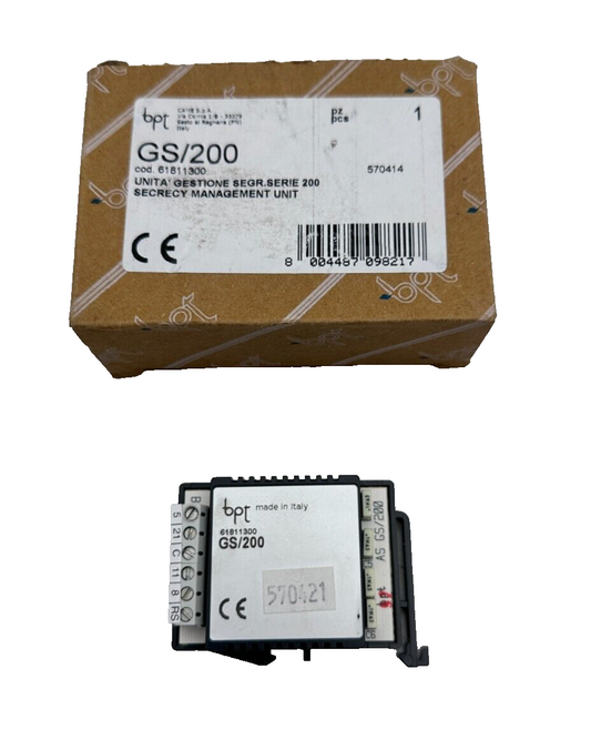 BPT GS/200 61811300 UNITE DE GESTION SECRET SERIE 200