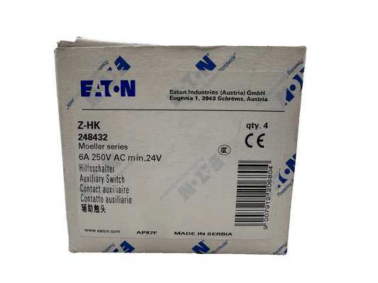 EATON Z - HK 248432 CONTACT AUXILIAIRE 6A 250VAC x4pc - KLR Automation