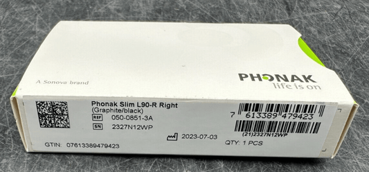 PHONAK SLIM L90 - R RIGHT 050 - 0851 - 3A GRAPHITE APPAREIL AUDITIF NEUF BOITE OUVERTE - KLR Automation