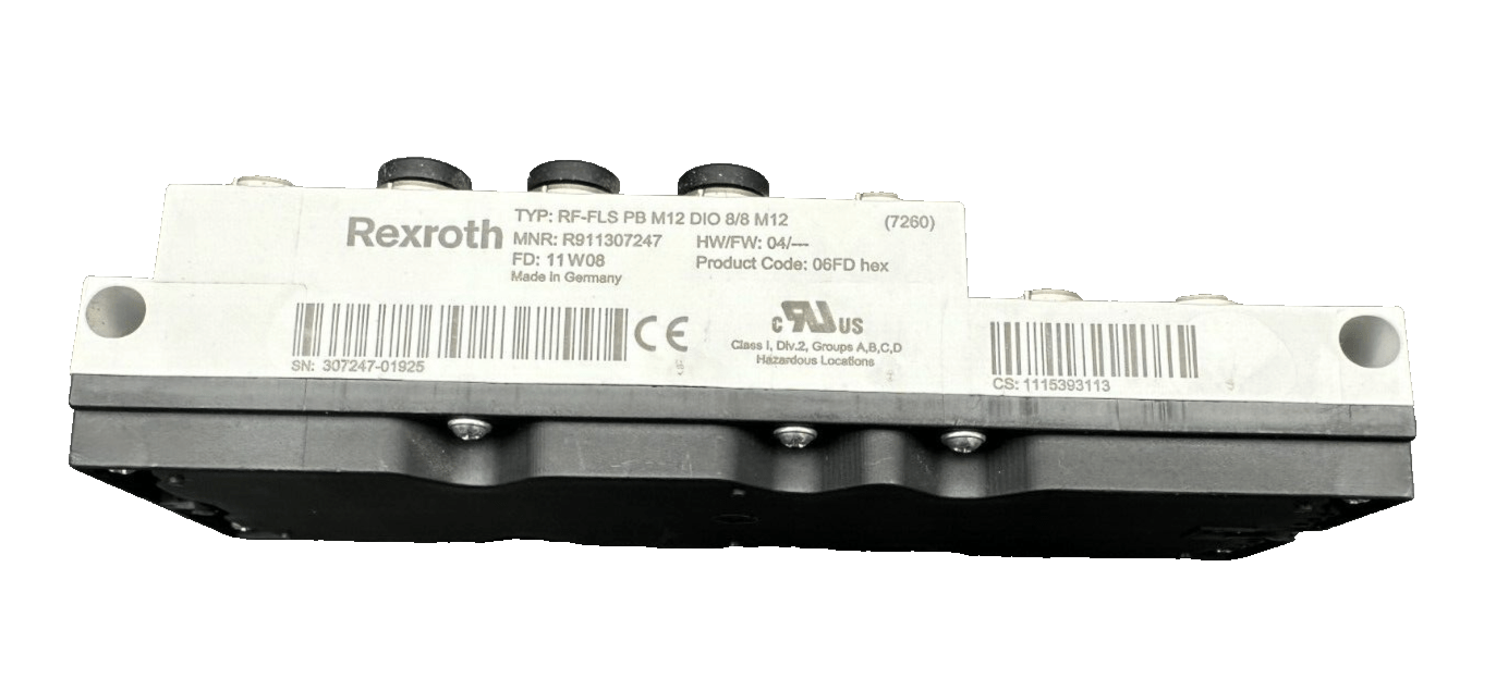 REXROTH PB DIO 8/8 RF - FLS PB M12 DIO 8/8 M12 MNR R911307247 LOGIC I/O MODULE - KLR Automation